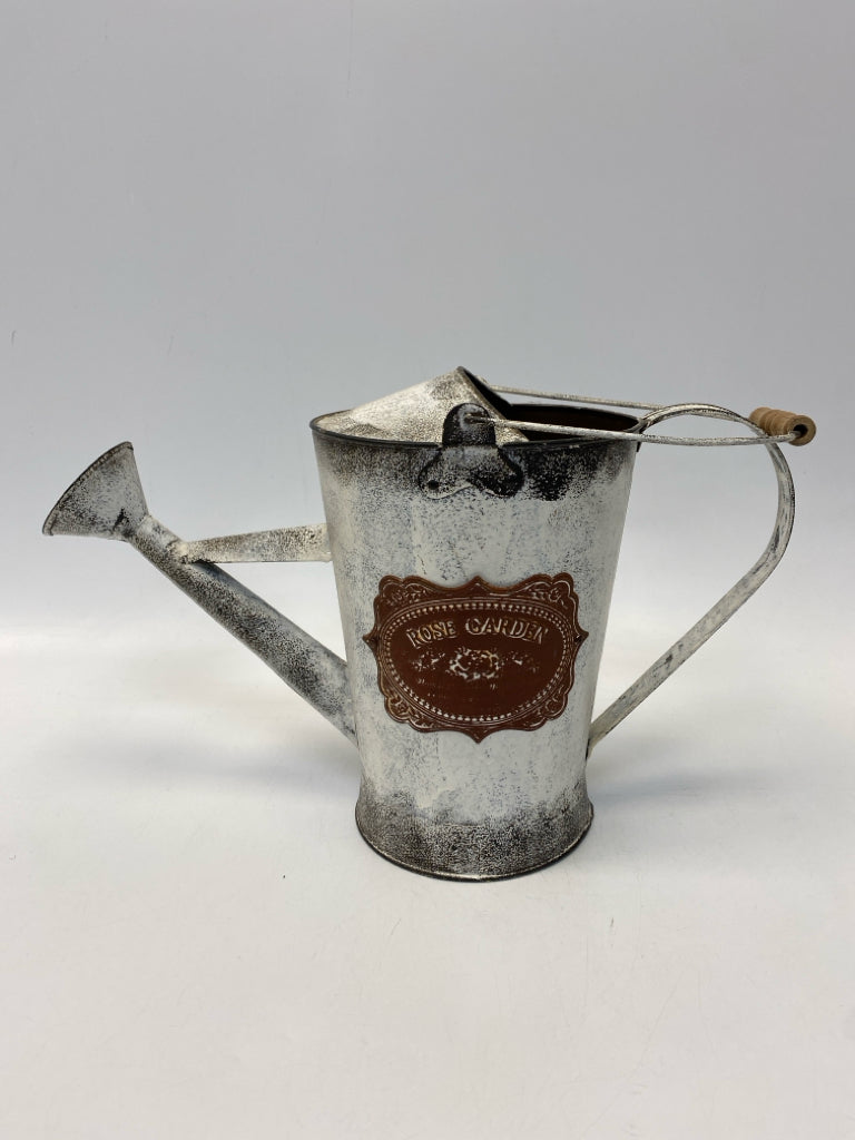 White Brown Distressed Metal Misc. Home Item