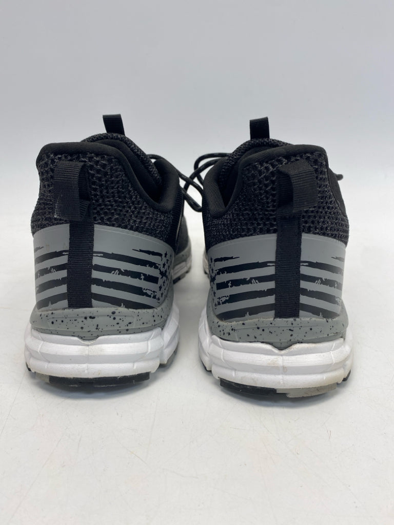 Size 12 Black Gray Lace-Up Men&