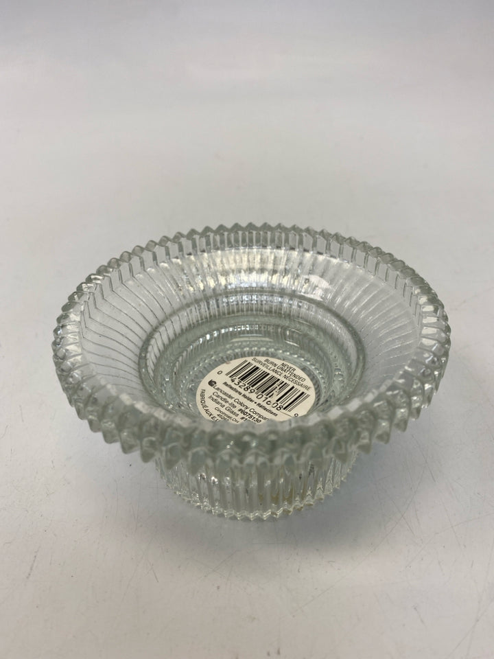 Indiana Glass Clear Ribbed Glass Candleholder(s)