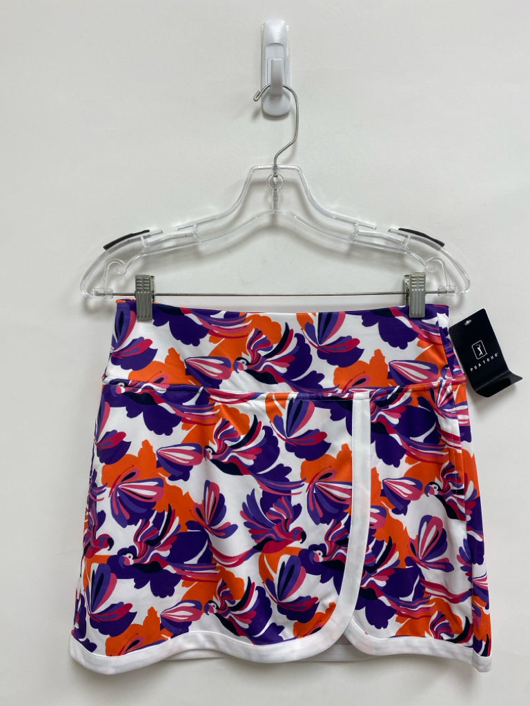 NWT PGA TOUR Size S White/Pink Purple/Orange Birds Sleeveless Athletic 2pc