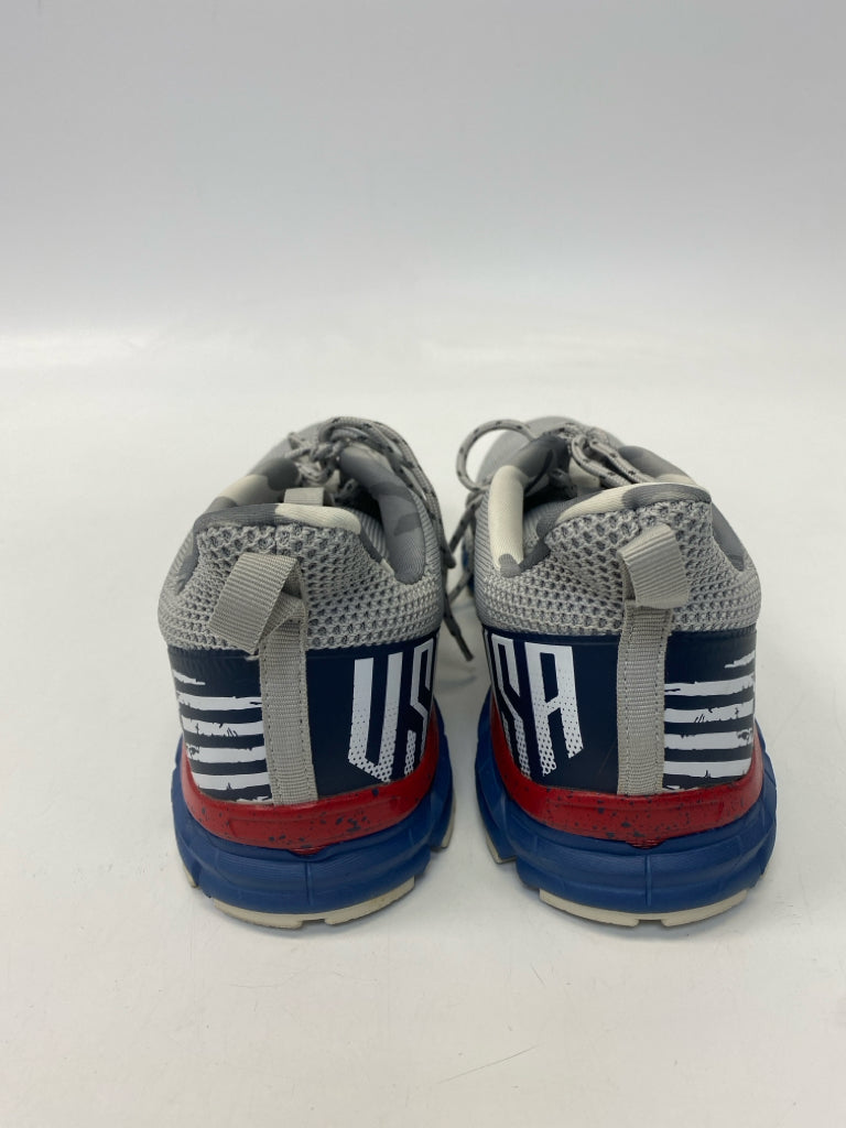 NWOT Size 12 Gray Red/White/Blue Lace-Up Men&