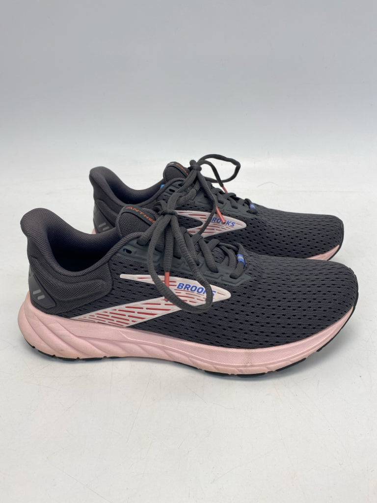 Brooks US Shoe Size 8 Gray Pink Lace-up Sneakers