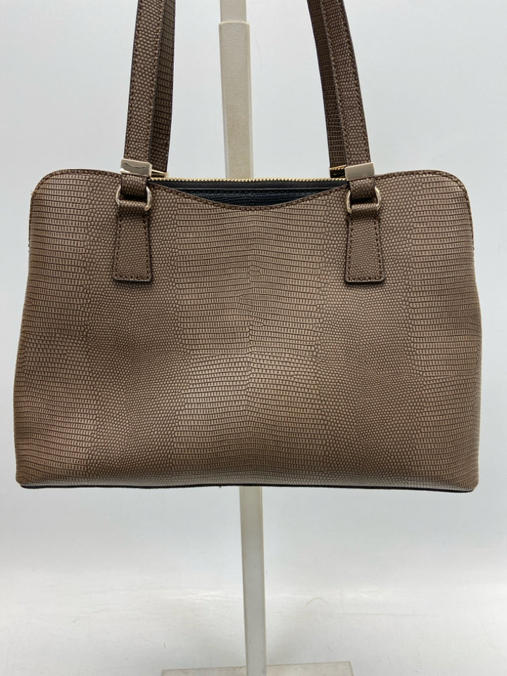 Guess Dark Brown Embossed Handbag