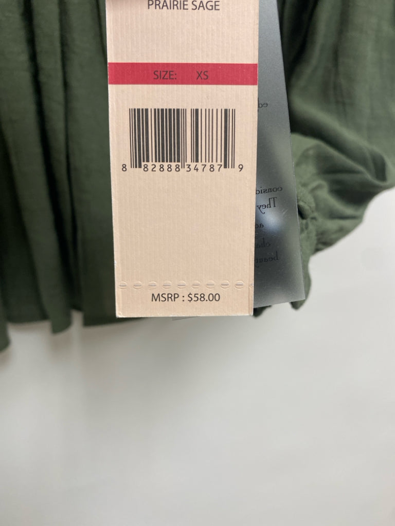 NWT Nanette Lepore Size XS Sage Pleated Long Sleeve Ladies Top