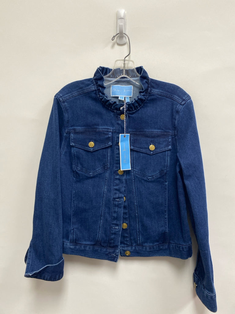 NWT Draper James Size S Dark Blue Button Up Denim Ladies Jacket