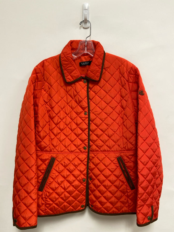 Lauren Ralph Lauren Size L Orange Quilted Ladies Jacket