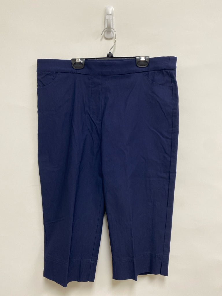 NWT Alfred Dunner Size 12P Navy Pull-on Petite Capri