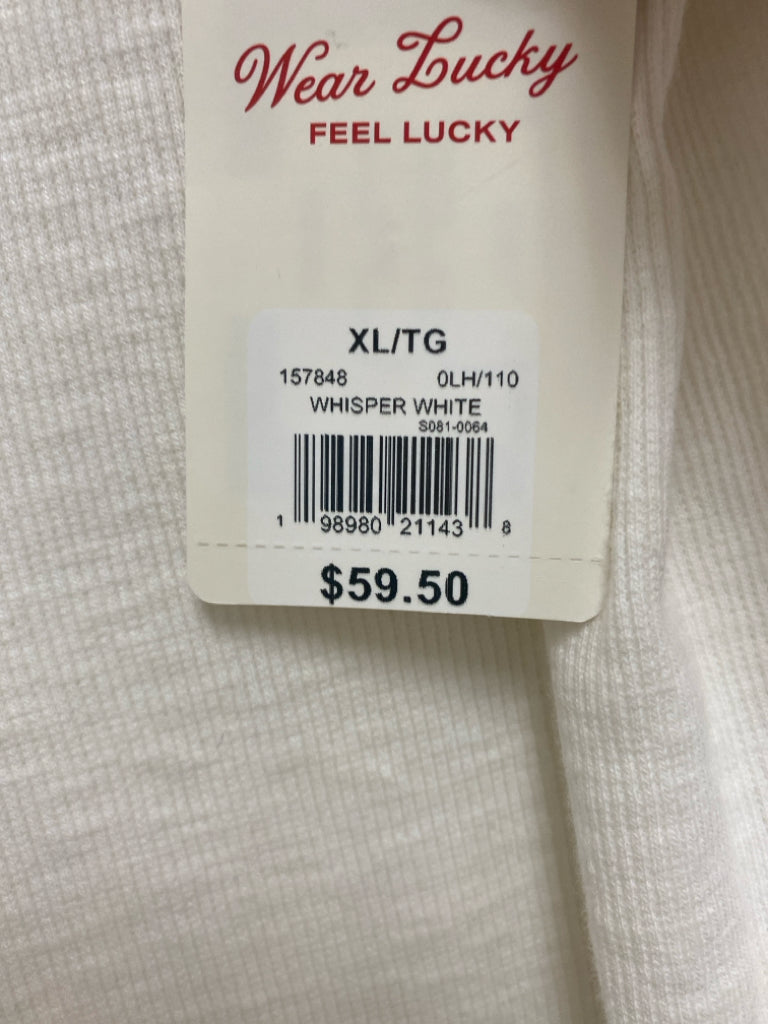 NWT Lucky Brand Size XL Cream Lace Henley Ladies Top
