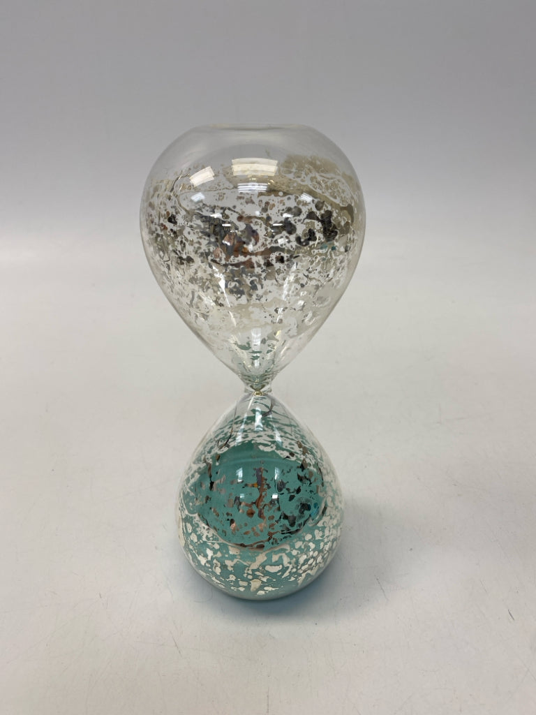 Clear Turquoise Mercury Glass Candleholder(s)