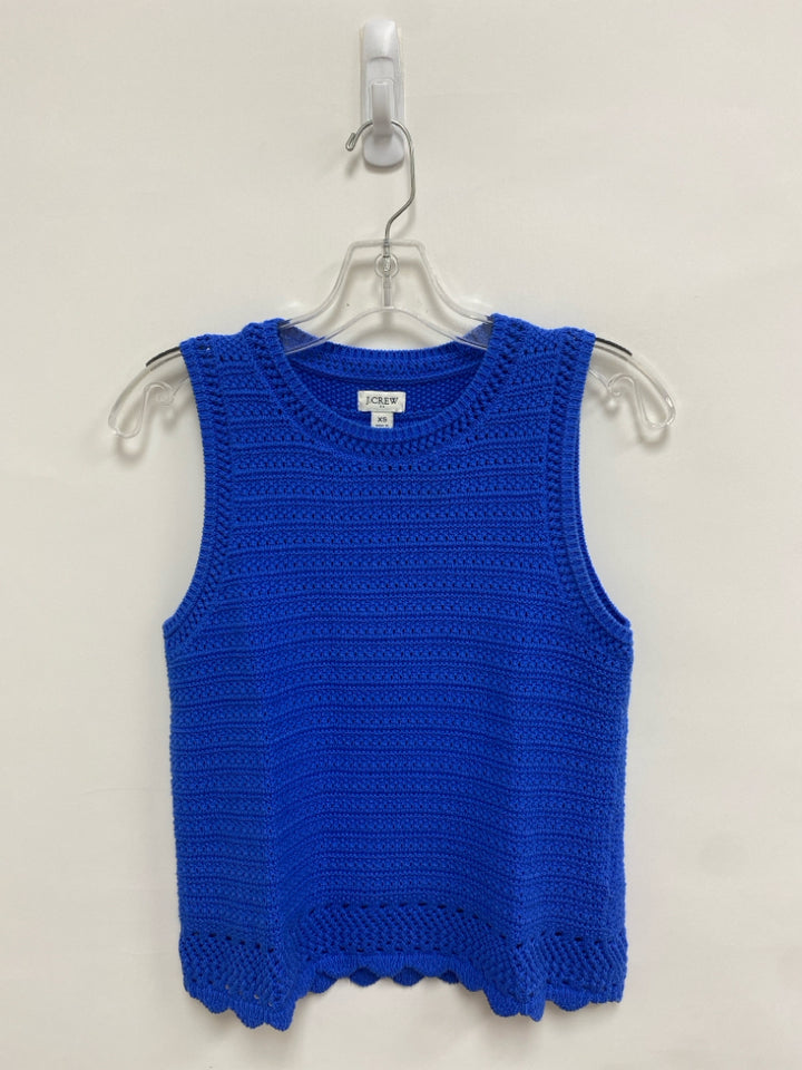 J Crew Size XS Blue Texture Sleeveless Ladies Sweater