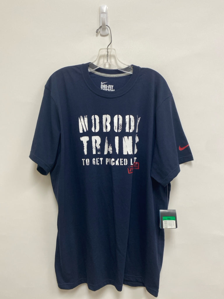 NWT Nike Size XL Navy White Words Men&