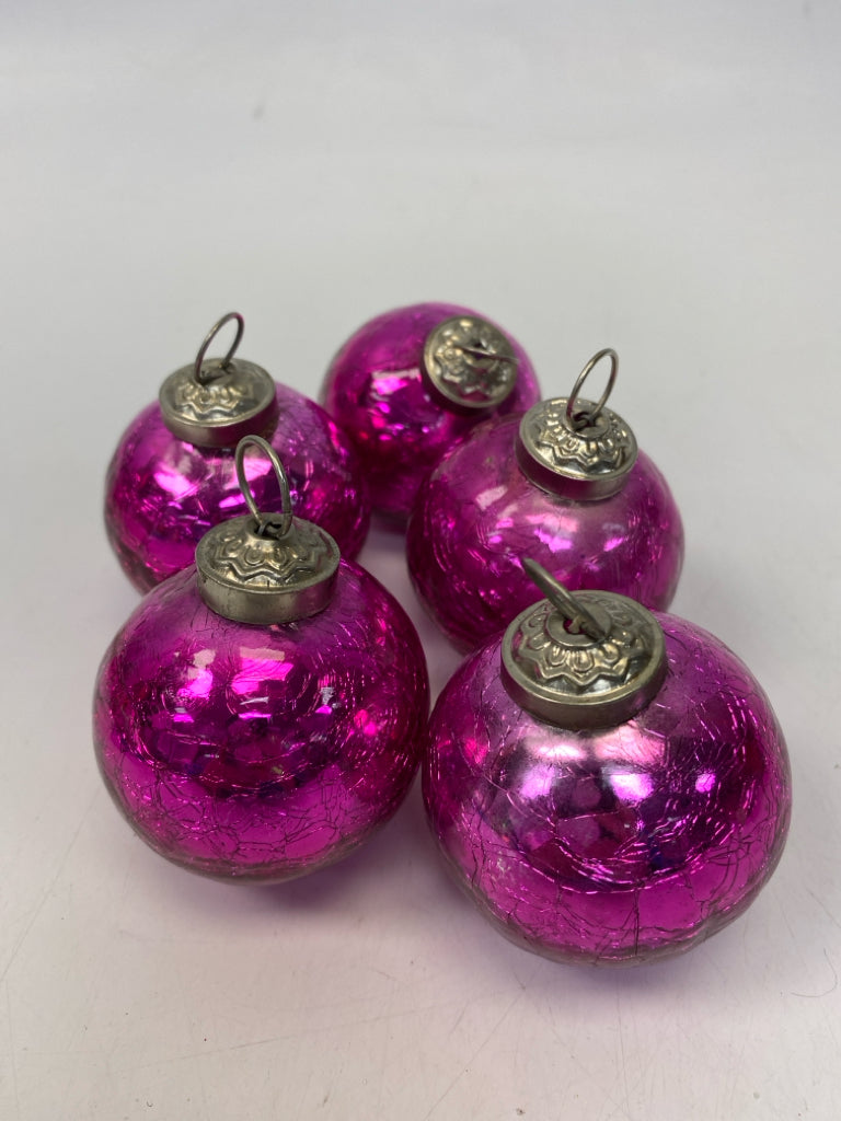 Fuschia Glass Ornaments