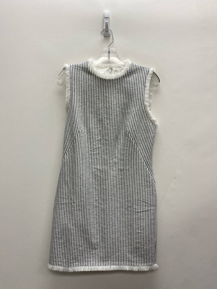 Charles Henry Size S White/Navy Stripes Sleeveless Ladies Dress