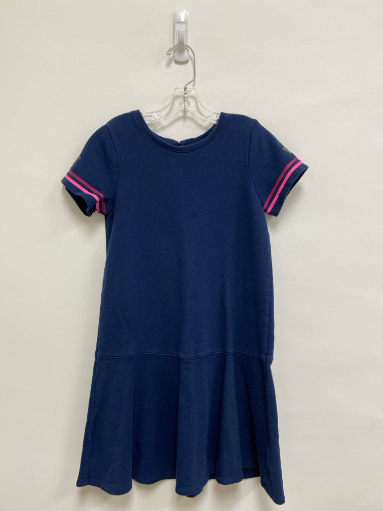 Lands End SIZE 10/12 Navy Purple/Pink Trimmed Girl&