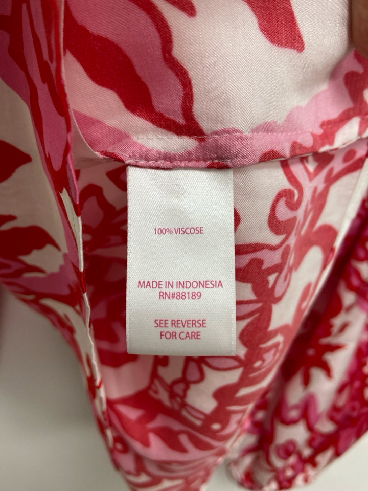 NWT LILLY PULITZER Size L White Red/Pink Floral Ladies Top