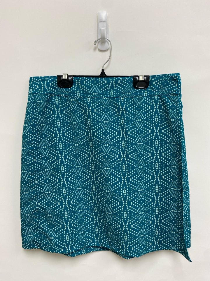 RIP SKIRT Size M Teal Green White/Green Print Wrap Ladies Skirt