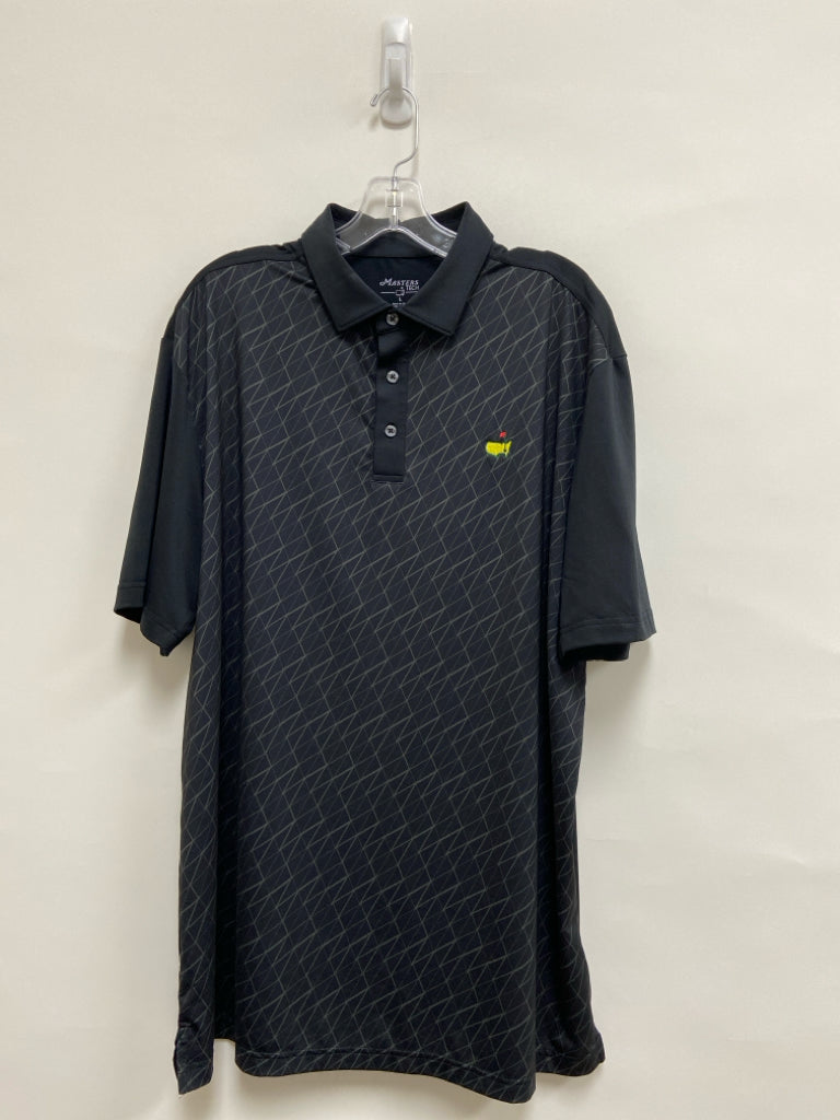 Masters Collection Size L Black Gray Geometric Polo Men&