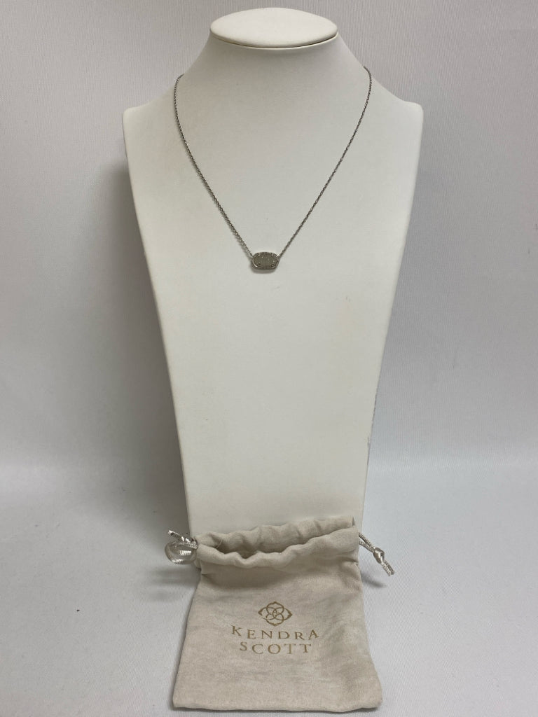 Kendra Scott Silver Color White Jeweled Necklace