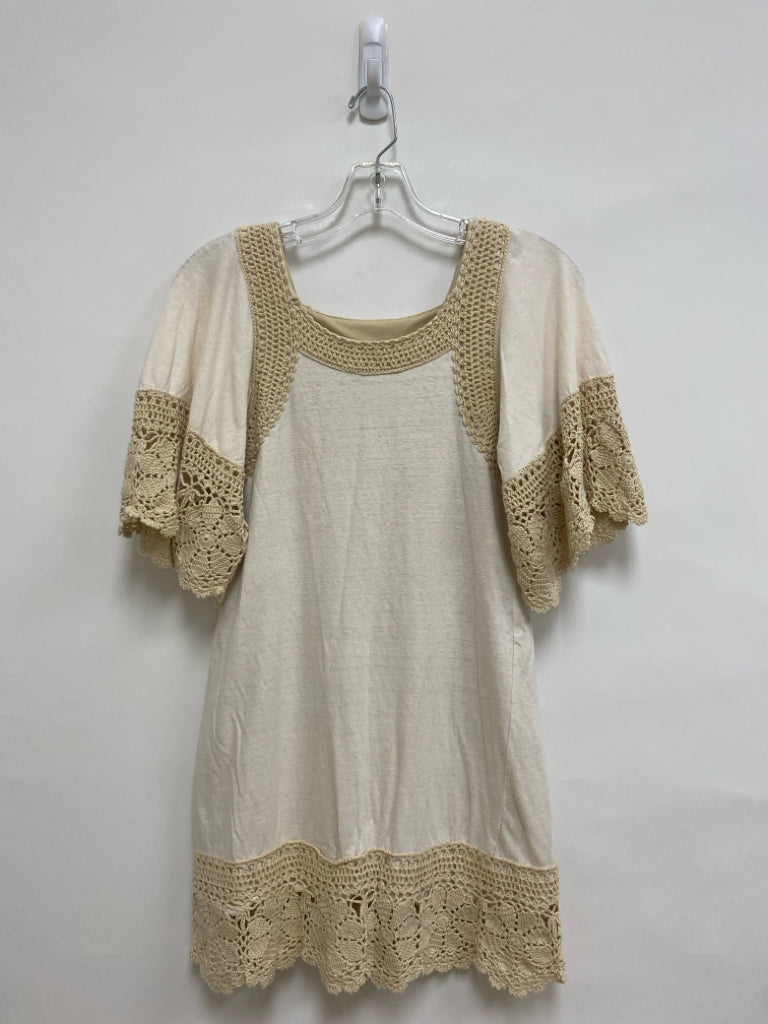 Judith March Size S Cream Beige Trimmed Crochet Ladies Dress