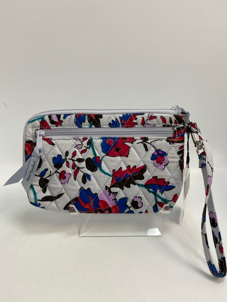 NWT Vera Bradley Pale Blue Multi-Color Floral Wristlet