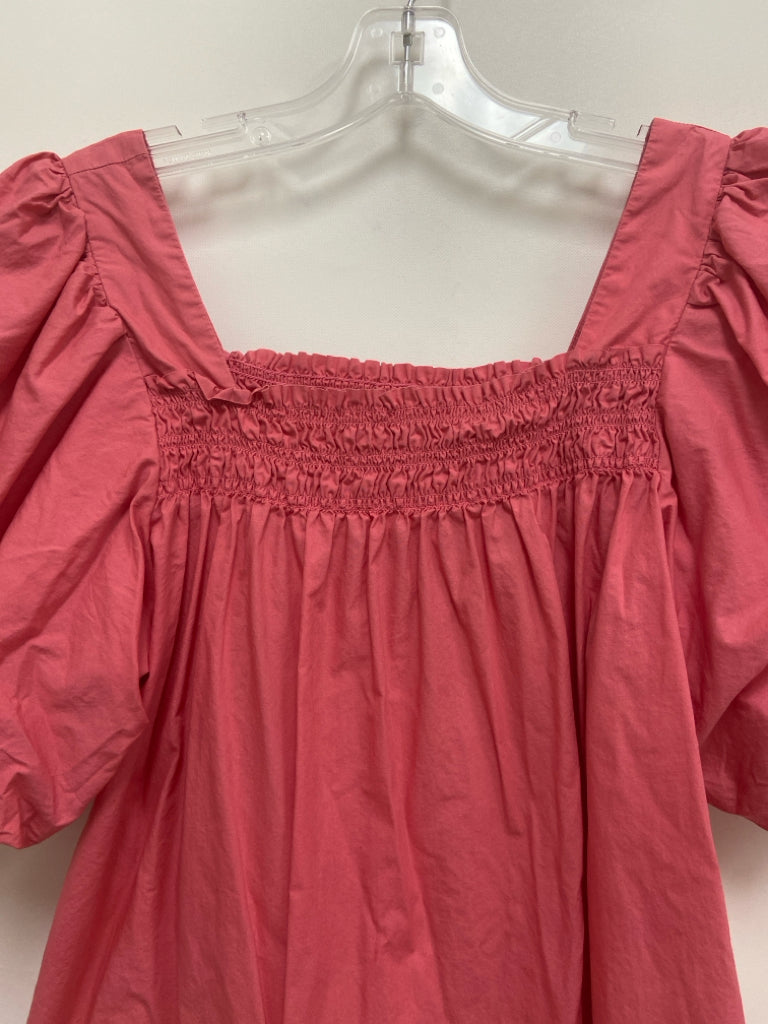 Maeve Size L Rose Puff Sleeve Ladies Top