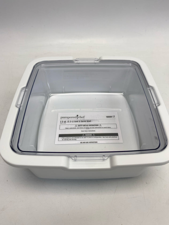 Pampered Chef White Clear Serving Piece