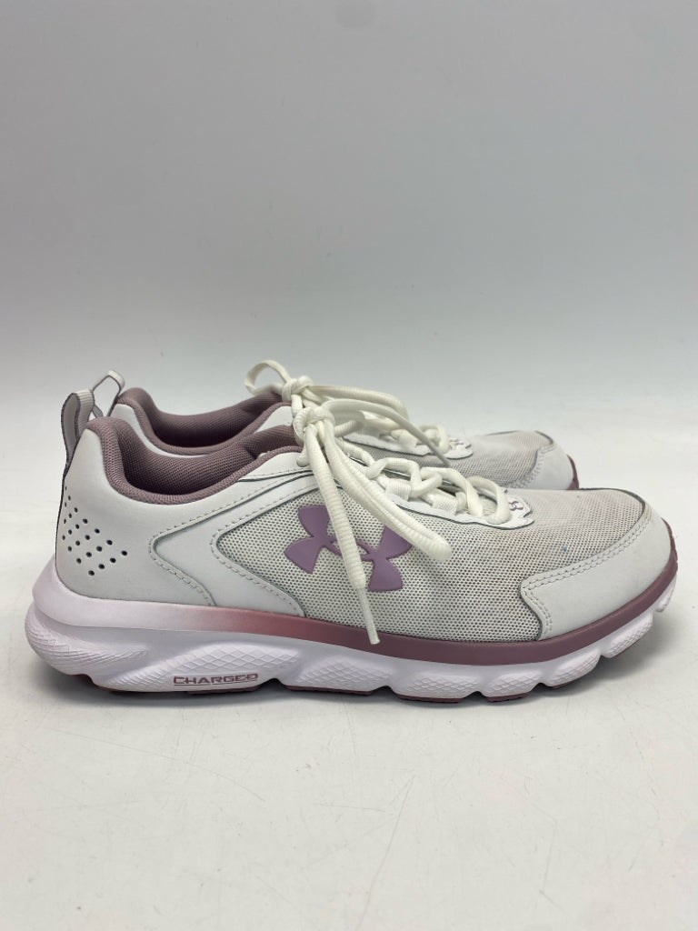 Under Armour  Size 9.5 White Lavender Lace-up Sneakers