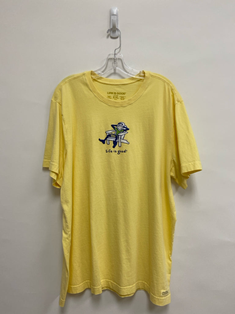 Life is Good Size XXL Yellow Blue/White Logo Men&