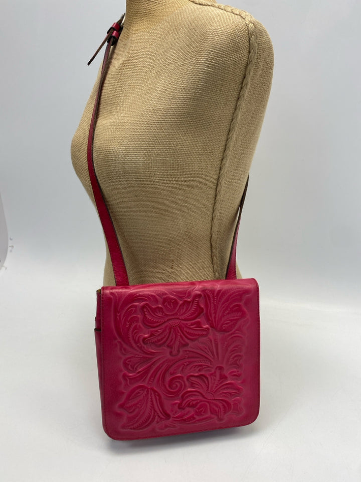 Patricia Nash Pink Tooled Leather Crossbody