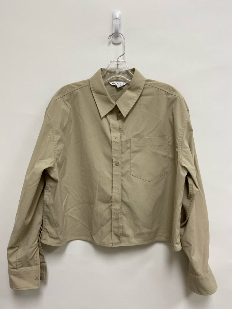 Athleta Size M Khaki Button Up Ladies Top