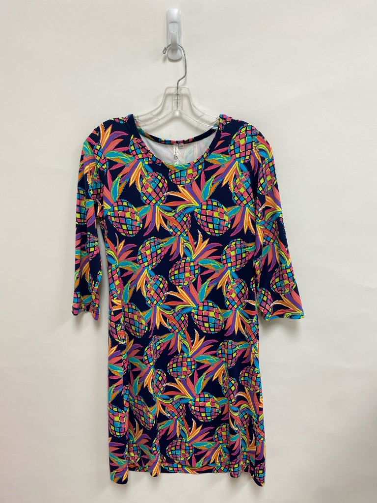 LuLu-B Size XS Navy Pink/Multi Pineapples Ladies Dress
