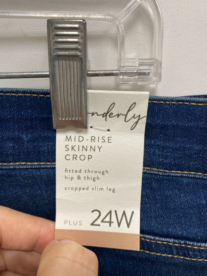 NWT wonderly Size 24W Blue Denim Ladies Jeans