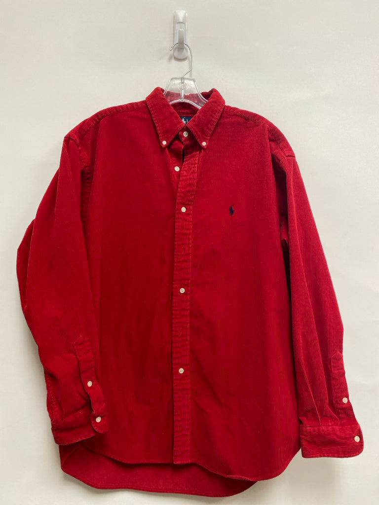 Ralph Lauren Size L Red Button Up Corduroy Men&