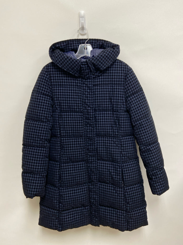 Via Spiga Size M Navy/Black Houndstooth Puffer Ladies Jacket