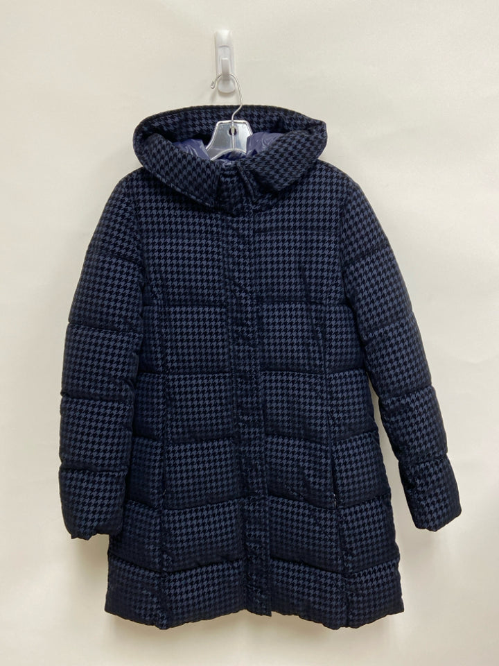 Via Spiga Size M Navy/Black Houndstooth Puffer Ladies Jacket