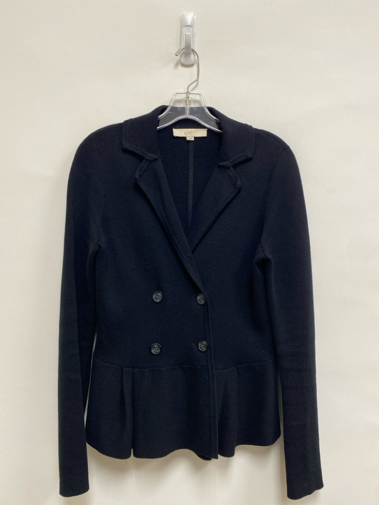 LOFT Size M Black Double-Breasted Ladies Sweater