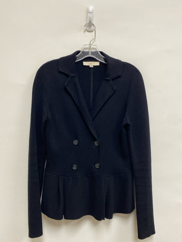 LOFT Size M Black Double-Breasted Ladies Sweater