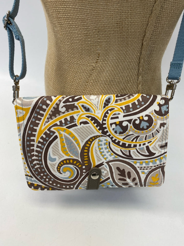 Thirty-One Brown Blue/Multi Paisley Crossbody