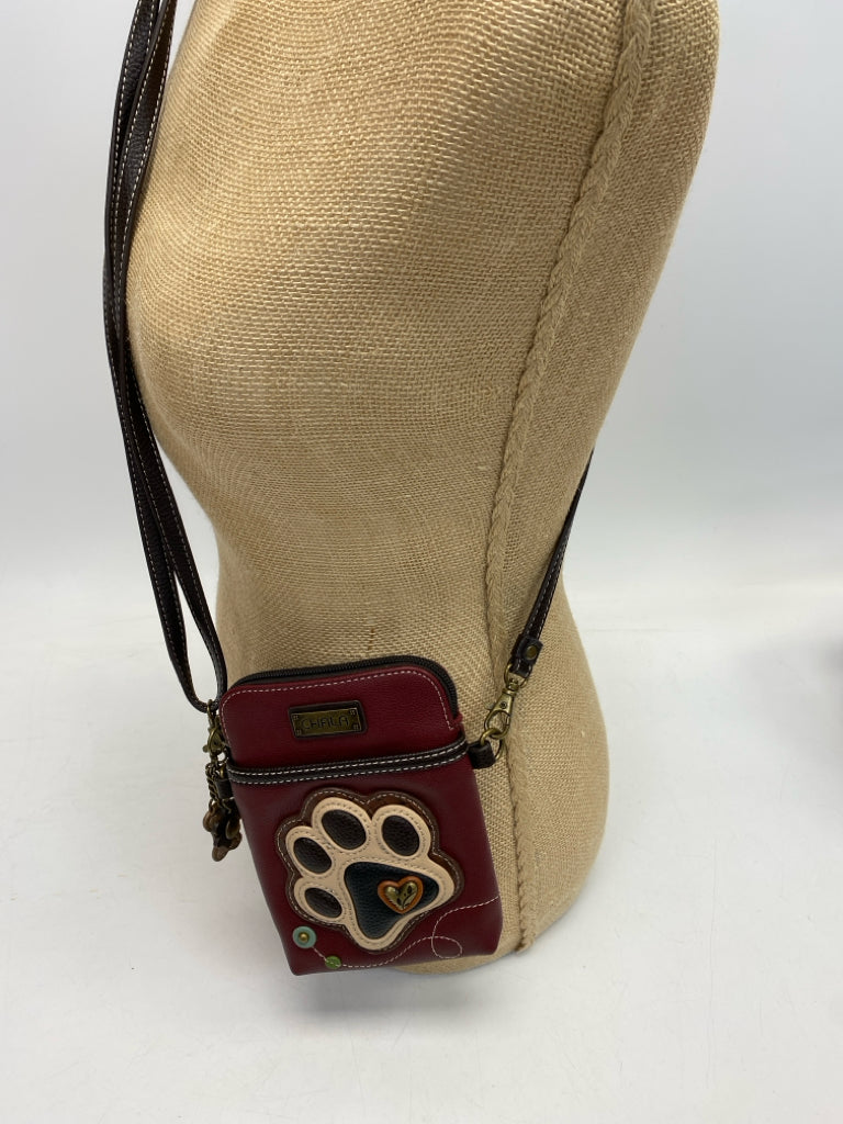 Chala Burgundy Brown Paw Print(s) Crossbody