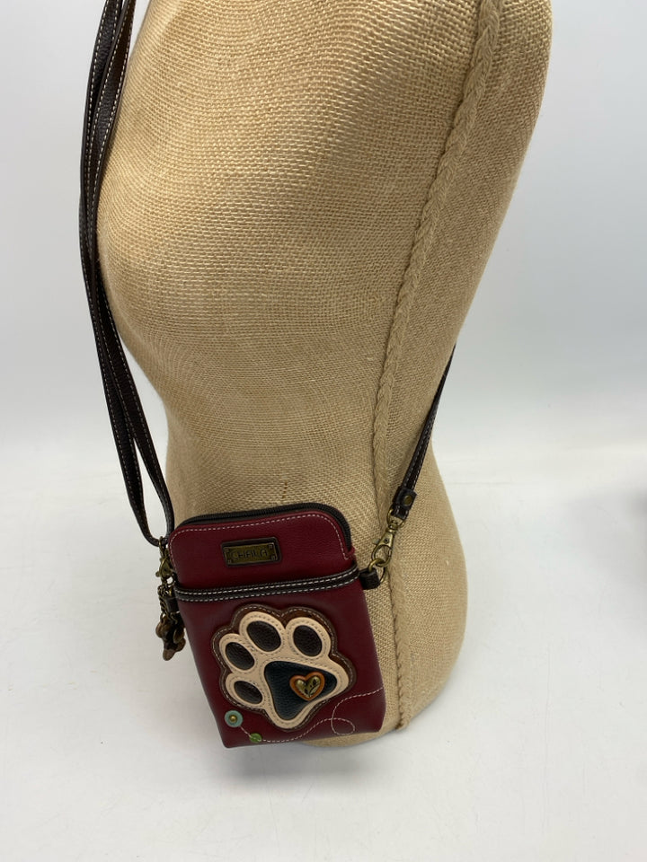 Chala Burgundy Brown Paw Print(s) Crossbody