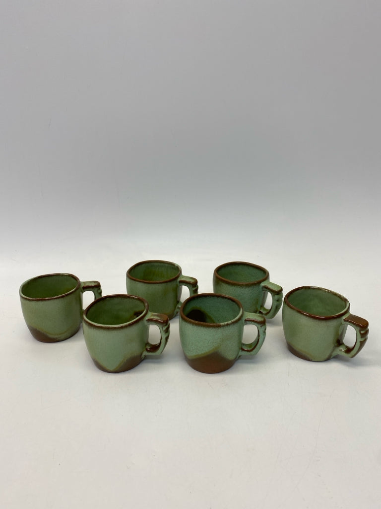 Green Brown Pottery Coffee Mug