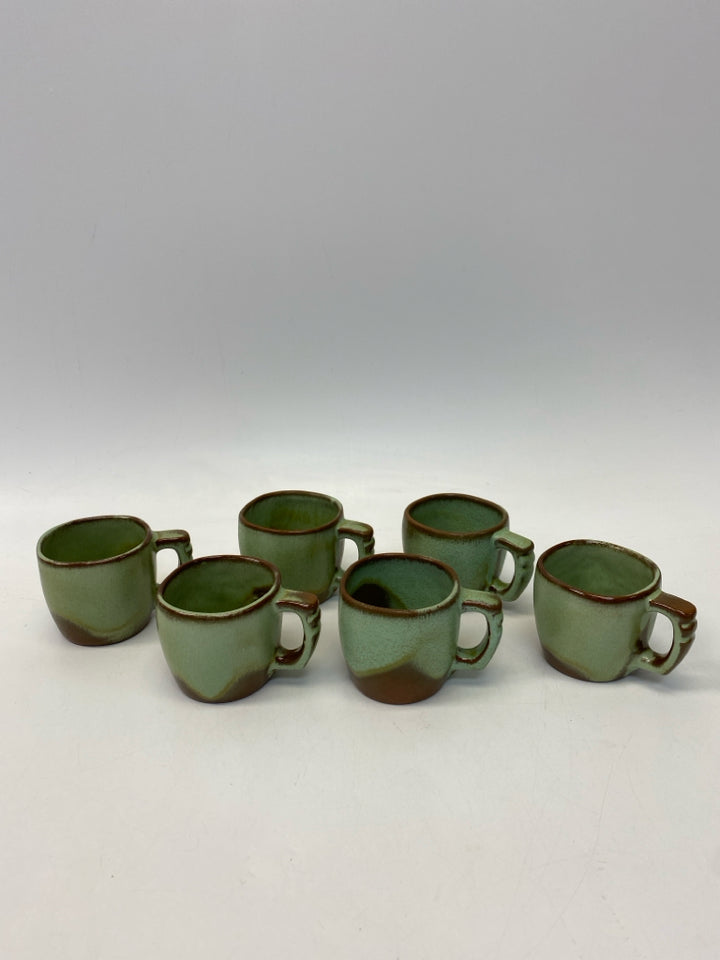 Green Brown Pottery Coffee Mug
