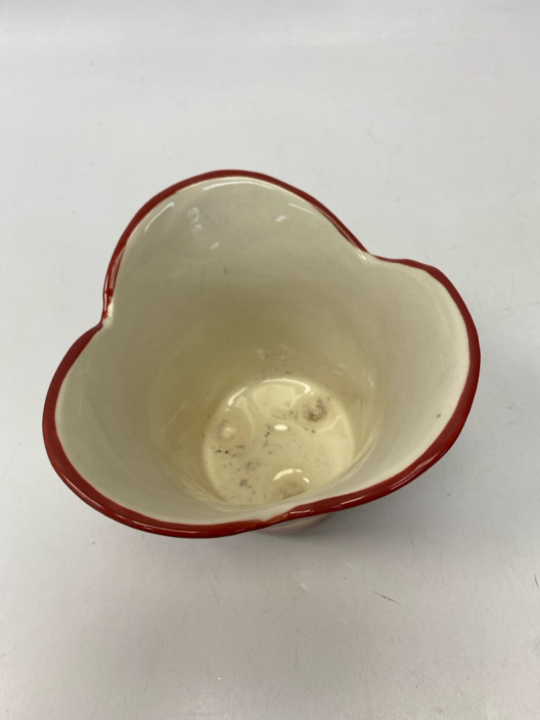 Gail Pittman Cream Red/Gold Swirl Ceramic Planter