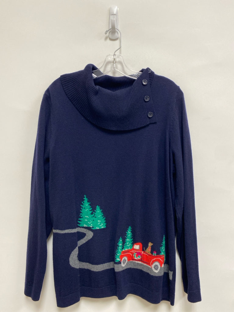 Talbots Size 1X Navy Truck Cowl Neck Plus Size Sweater