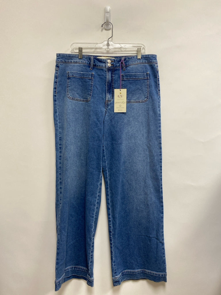 NWT G. Vanderbilt Size 18 Faded Blue Wide Leg Plus Size Jeans