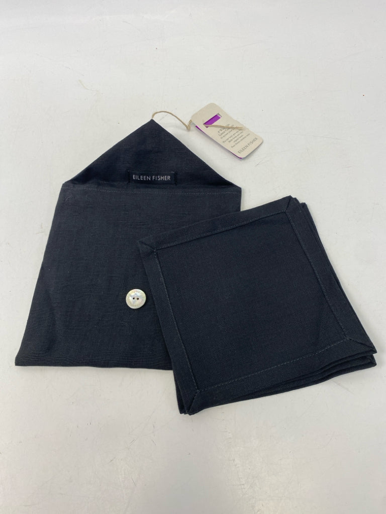NWT Eileen Fisher Black Linen Coasters