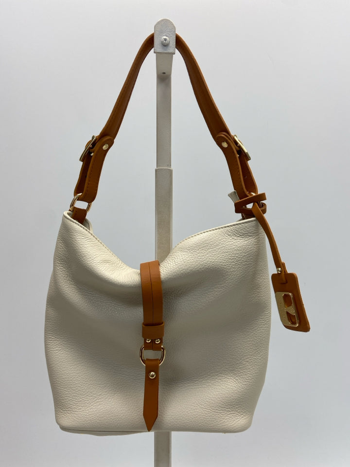 ValentinA Cream Brown Handbag
