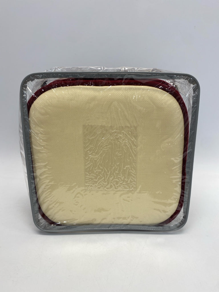 Burgundy White Geometric Memory Foam Seat Cushions