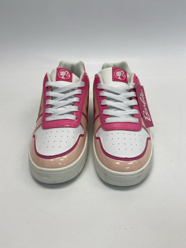 NWT Barbie  Size 10 White Pink Lace-up Sneakers