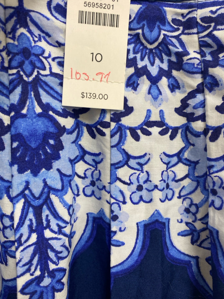 NWT Talbots Size 10 Navy White/Blue Floral Maxi Ladies Skirt